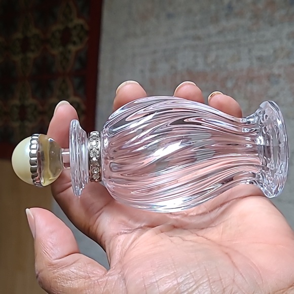 Other - Clear perfume bottle with pearlized and crystals topper